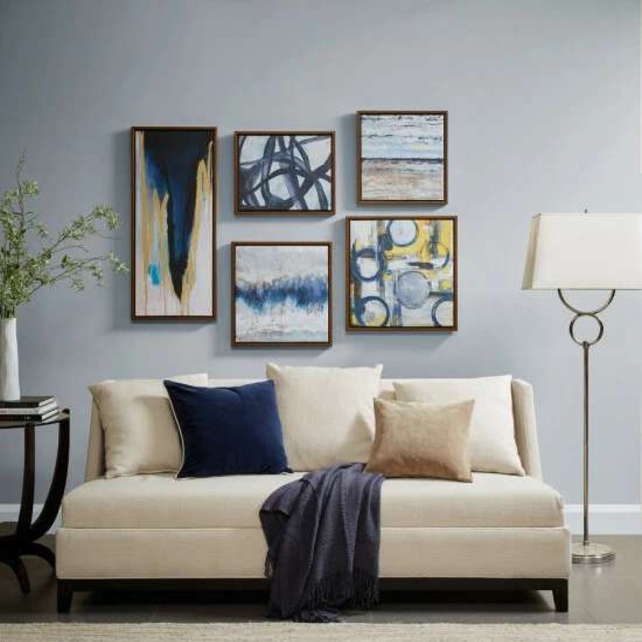 Best Wholesale Madison Park Blue Bliss Natural Gallery Art 5-Piece Set