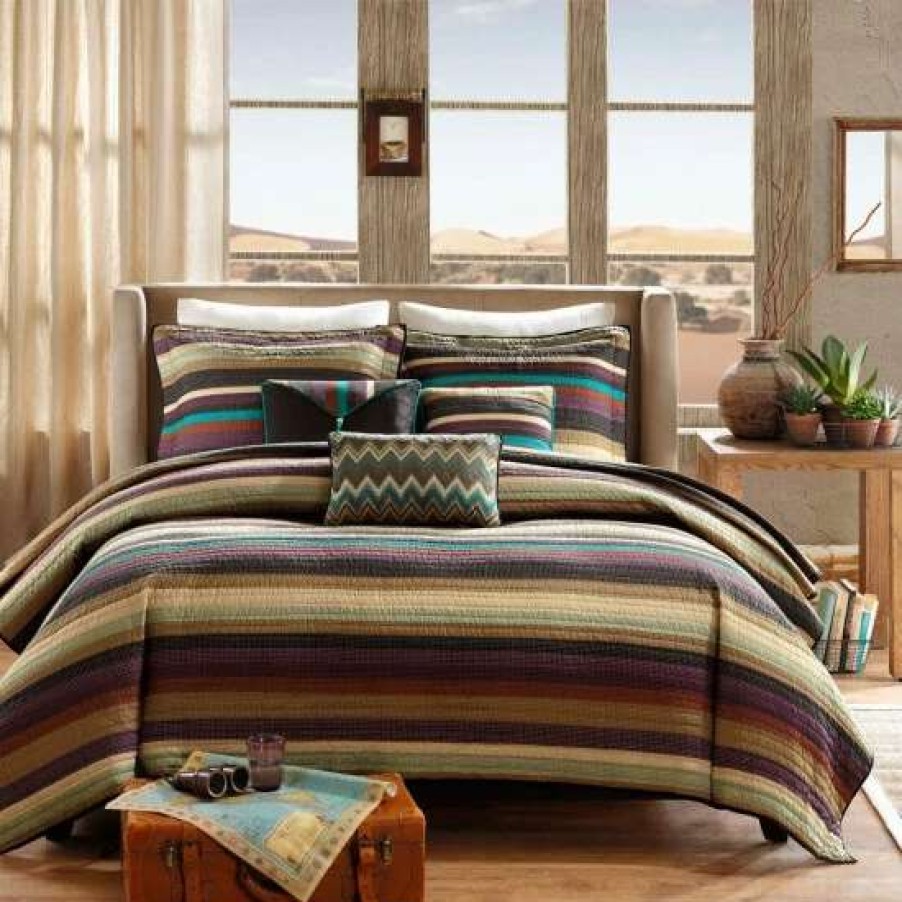 Online Coupon Madison Park Sequoia Multi Reversible Coverlet Set