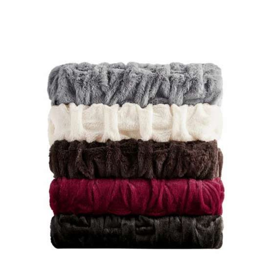 Hot Best Pirce Madison Park Luxury Ruched Faux Fur Throw