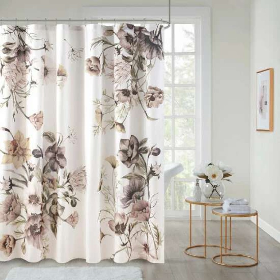 Wholesale New Madison Park Gisele Printed Cotton Shower Curtain Blush