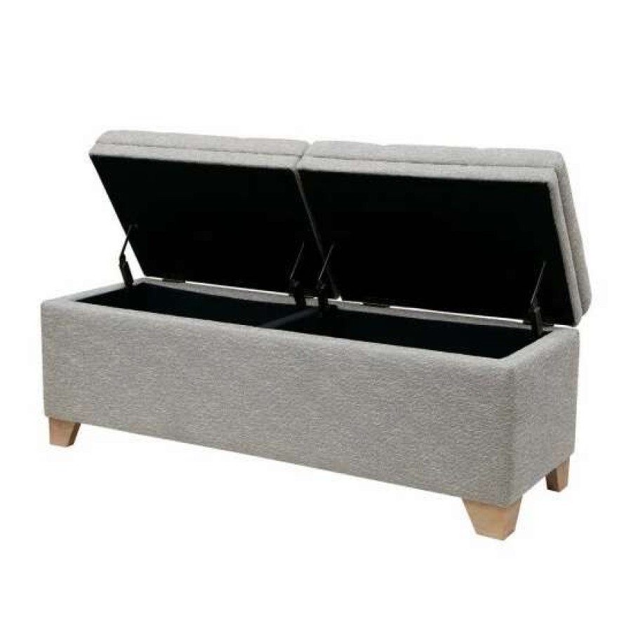 Online Discount Madison Park Jaxon Soft Close Storage Bench Grey Multi