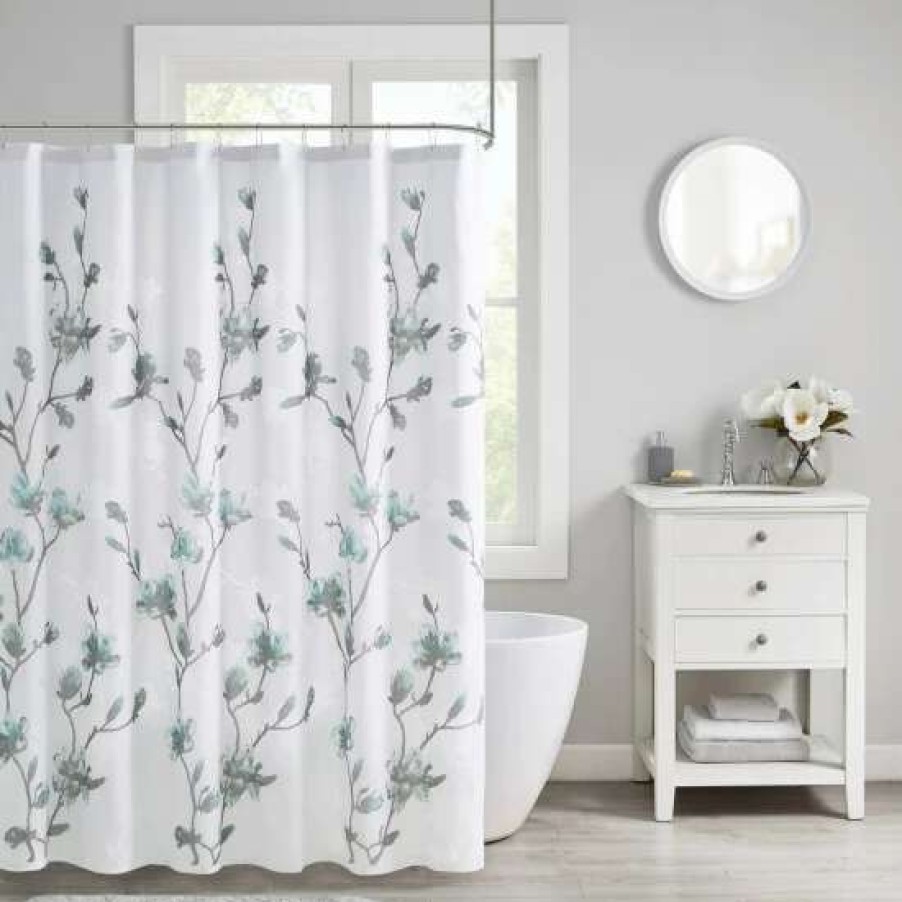 Best Best Sale Madison Park Sylvan Floral Printed Burnout Shower Curtain