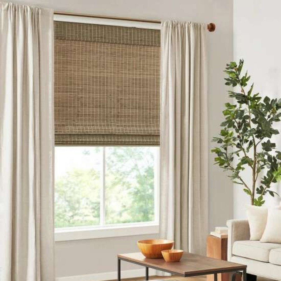 Clearance Best Sale Madison Park Lyndon Bamboo Light Filtering Roman Shade