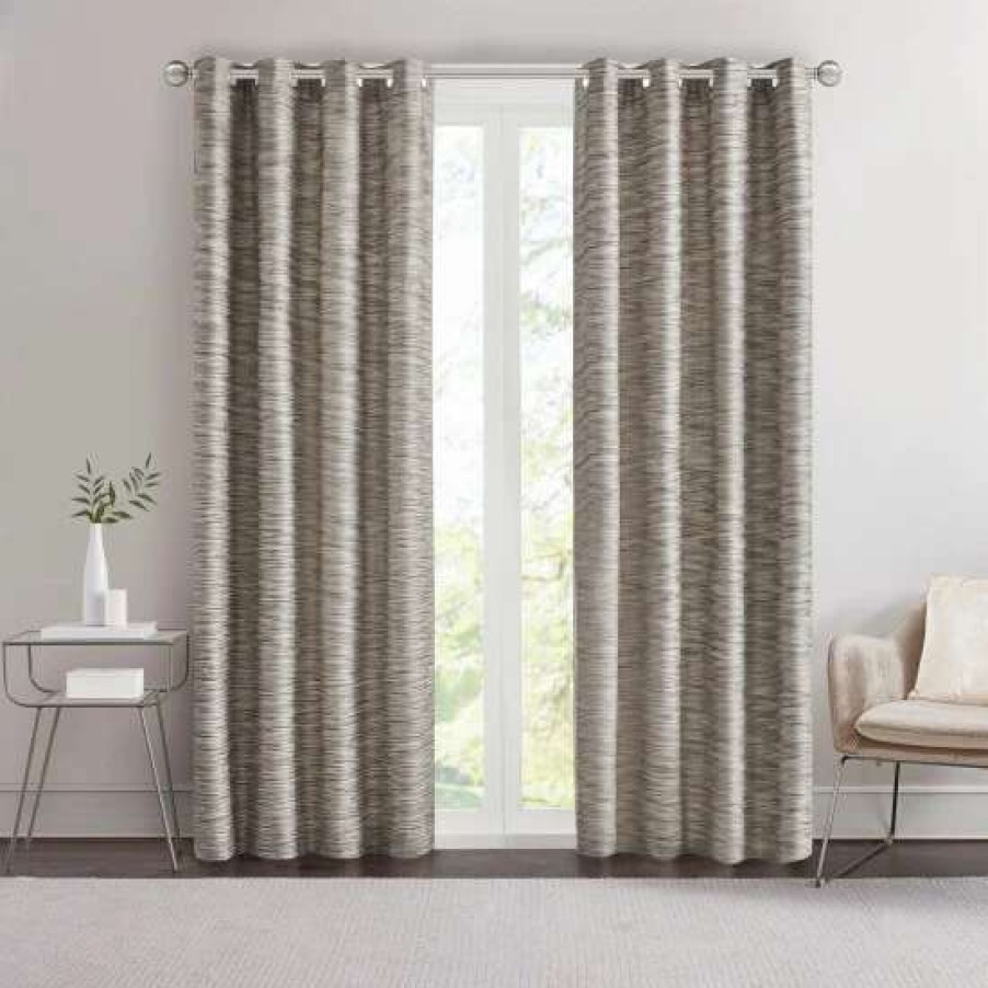 Wholesale Brand New Madison Park Quinn Yarn Dyed Texture Grommet Top Single Curtain Panel Mocha