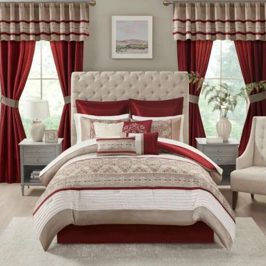 Online New Madison Park Essentials Katarina 24-Piece Complete Bedroom Set (Window Panels And Sheet Set Included)