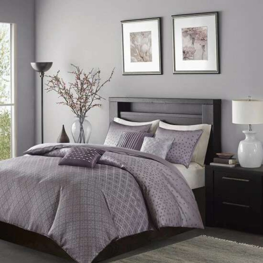 Online Best Reviews Of Madison Park Morris Purple Duvet Cover Set