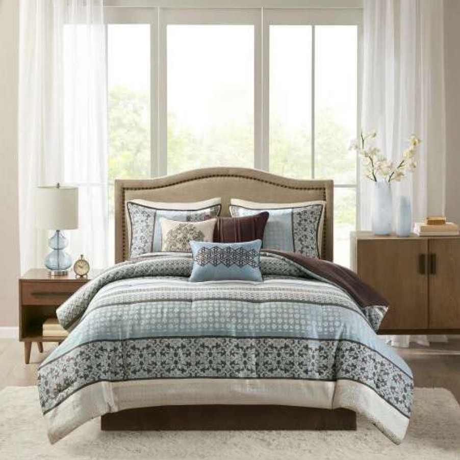 Hot Best Deal Madison Park Harvard 7-Piece Comforter Set Blue