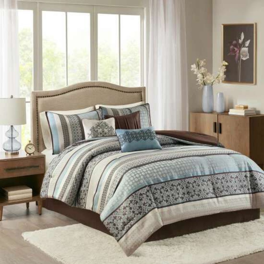 Hot Best Deal Madison Park Harvard 7-Piece Comforter Set Blue