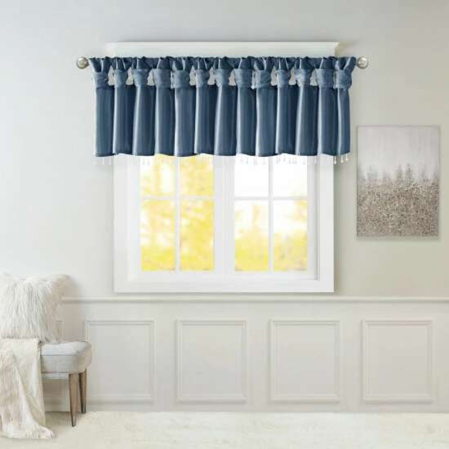 Hot Wholesale Madison Park Natalie Lightweight Faux Silk Valance With Beads 50 26