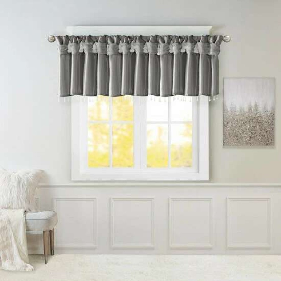 Hot Wholesale Madison Park Natalie Lightweight Faux Silk Valance With Beads 50 26