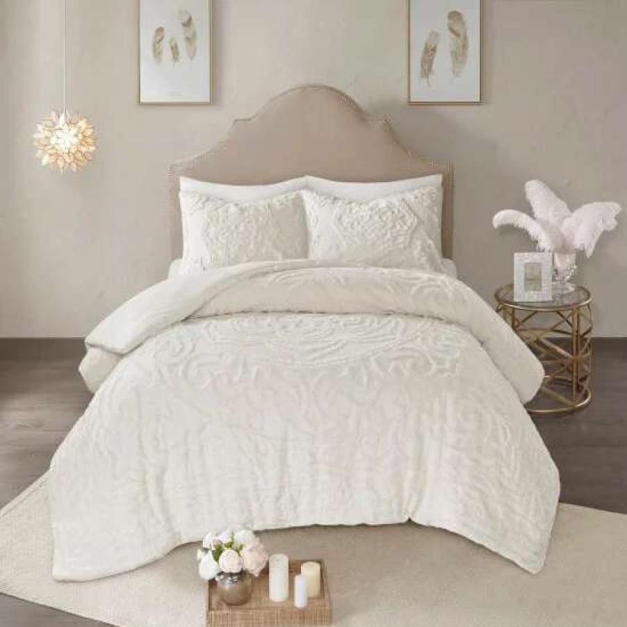 Wholesale Brand New Madison Park Virginia Tufted Cotton Chenille Medallion Comforter Set