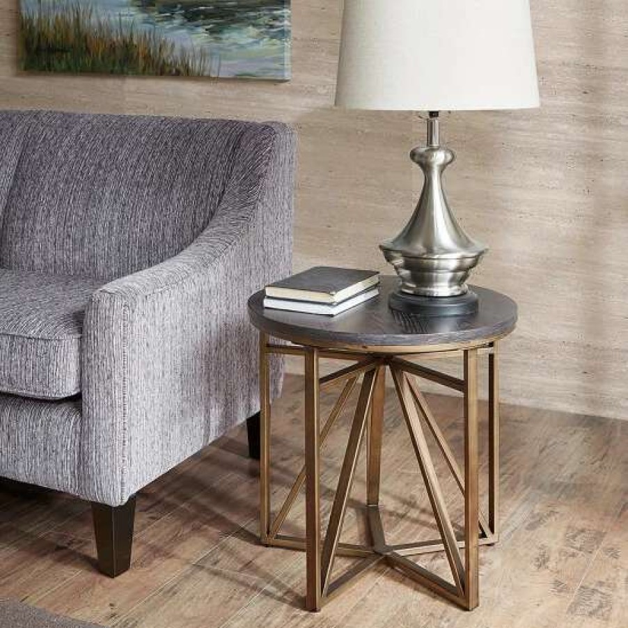 Best Brand New Madison Park Kayden Antique Bronze End Table