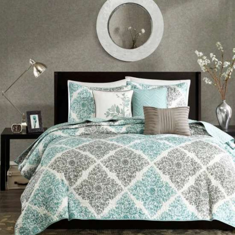 Clearance Top 10 Madison Park Montecito 6 Piece Reversible Coverlet Set