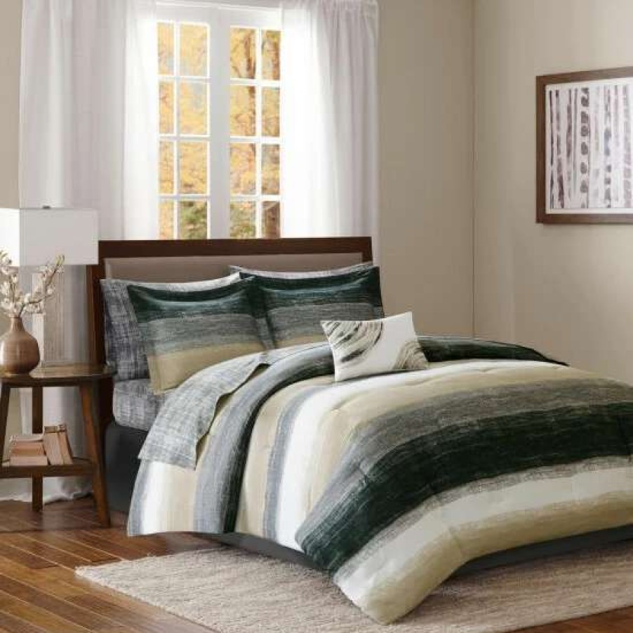 New Buy Madison Park Essentials Barret Comforter Set With Cotton Bed Sheets Taupe