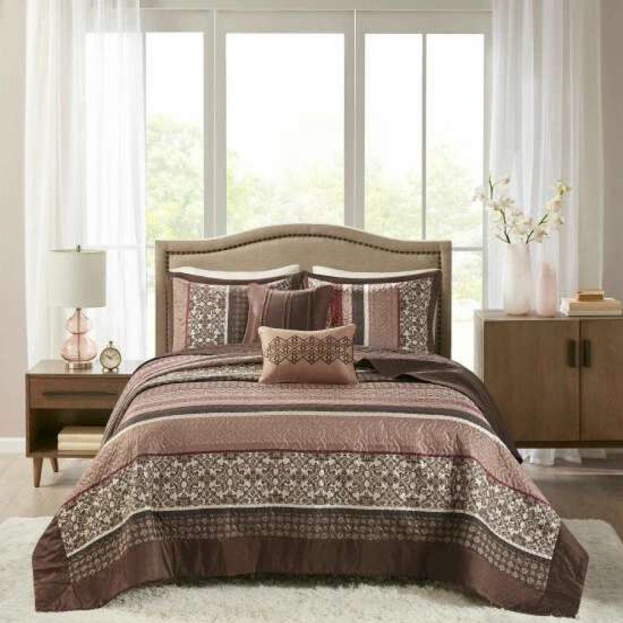 New New Madison Park Dartmouth / 5-Piece Jacquard Bedspread Set