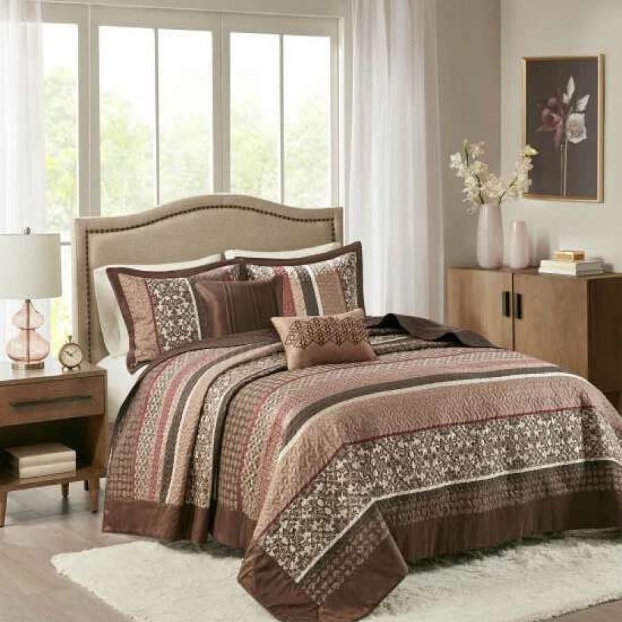 New New Madison Park Dartmouth / 5-Piece Jacquard Bedspread Set