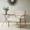 Online Outlet Madison Park Samantha Beige Upholstered Open Arm Metal Leg Accent Chair