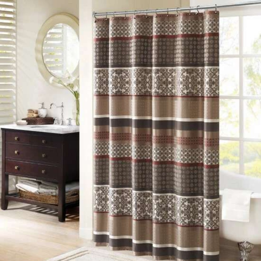 Clearance Best Sale Madison Park Harvard Jacquard Shower Curtain 2-Color Option