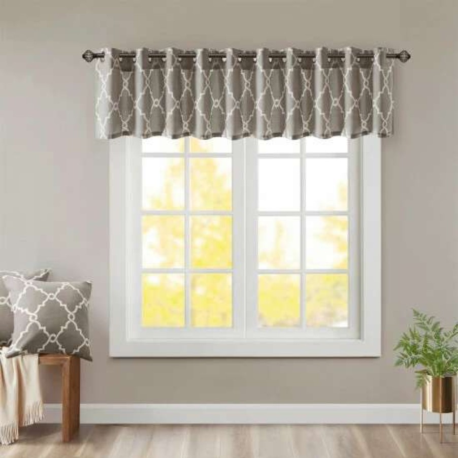 Clearance Buy Madison Park Westmont Fretwork Print Grommet Window Valance 50 18