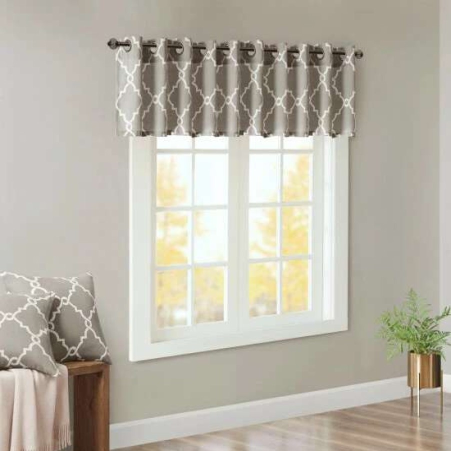 Clearance Buy Madison Park Westmont Fretwork Print Grommet Window Valance 50 18