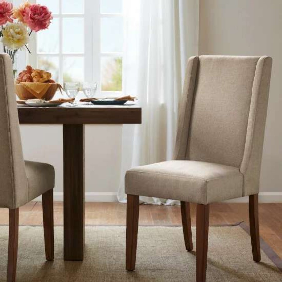 Wholesale Hot Sale Madison Park Victor Wing Dining Chairs (Set Of 2) 18.5 W X 27 D X 39.25 H (2) Taupe