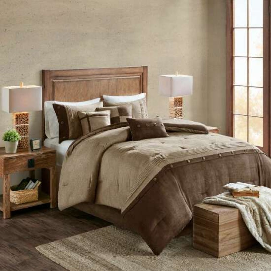 Hot Coupon Madison Park Westbrook 7 Piece Faux Suede Comforter Set