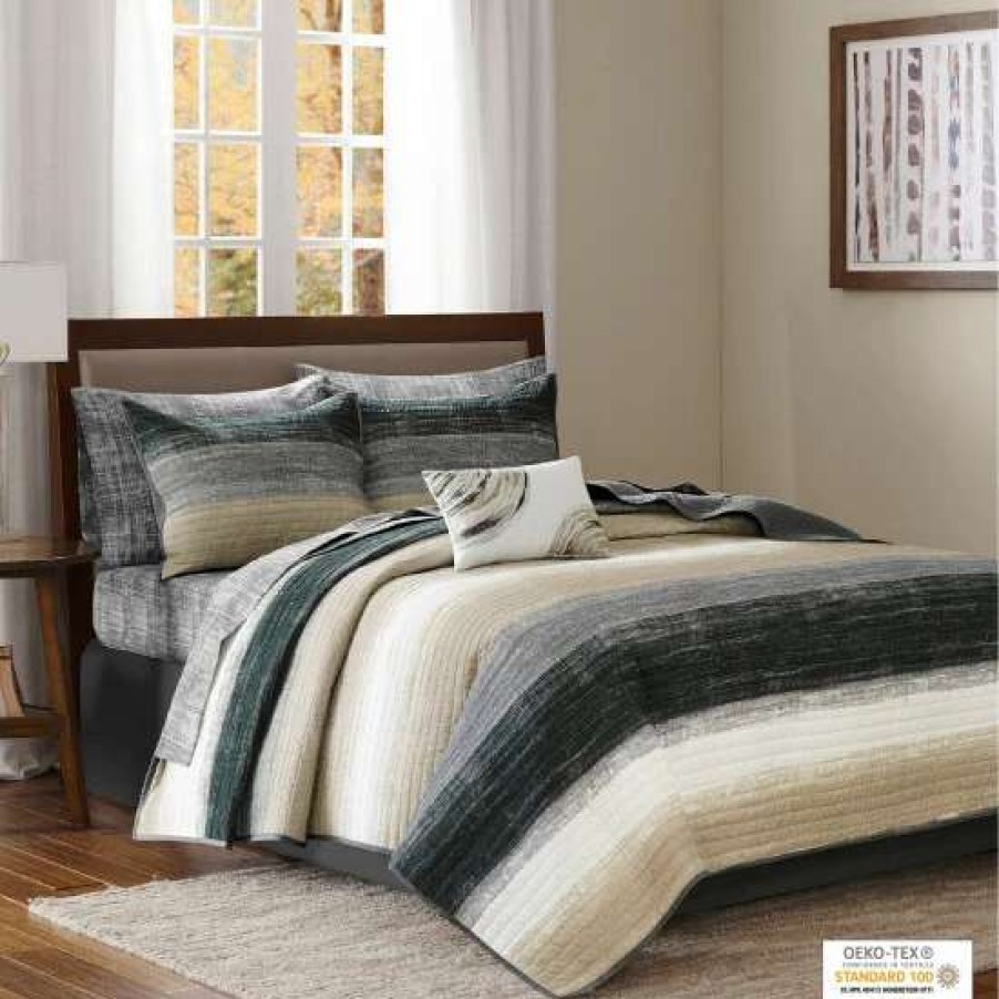 Clearance Best Pirce Madison Park Essentials Barret Coverlet Set With Cotton Bed Sheets