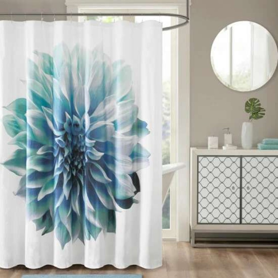 Clearance Buy Madison Park Quinn Printed Floral Cotton Shower Curtain