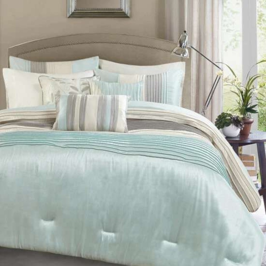 Wholesale Best Pirce Madison Park Eastridge Aqua 7-Piece Comforter Set