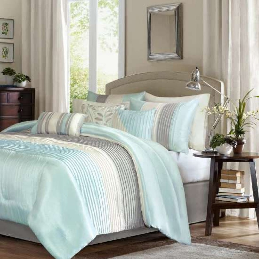 Wholesale Best Pirce Madison Park Eastridge Aqua 7-Piece Comforter Set