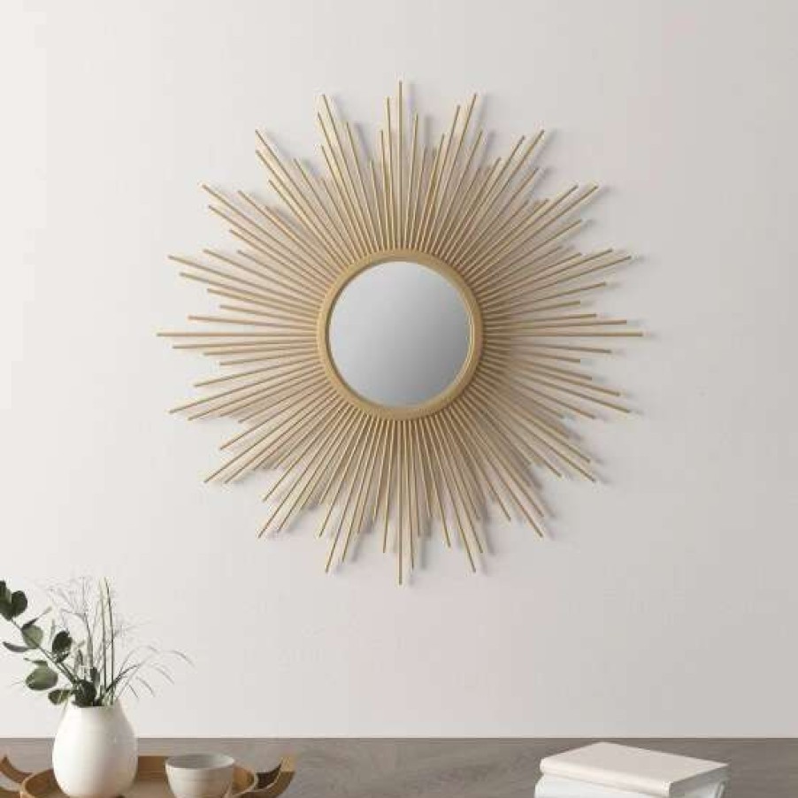 New Discount Madison Park Fiore Round Sunburst Wall Decor Mirror