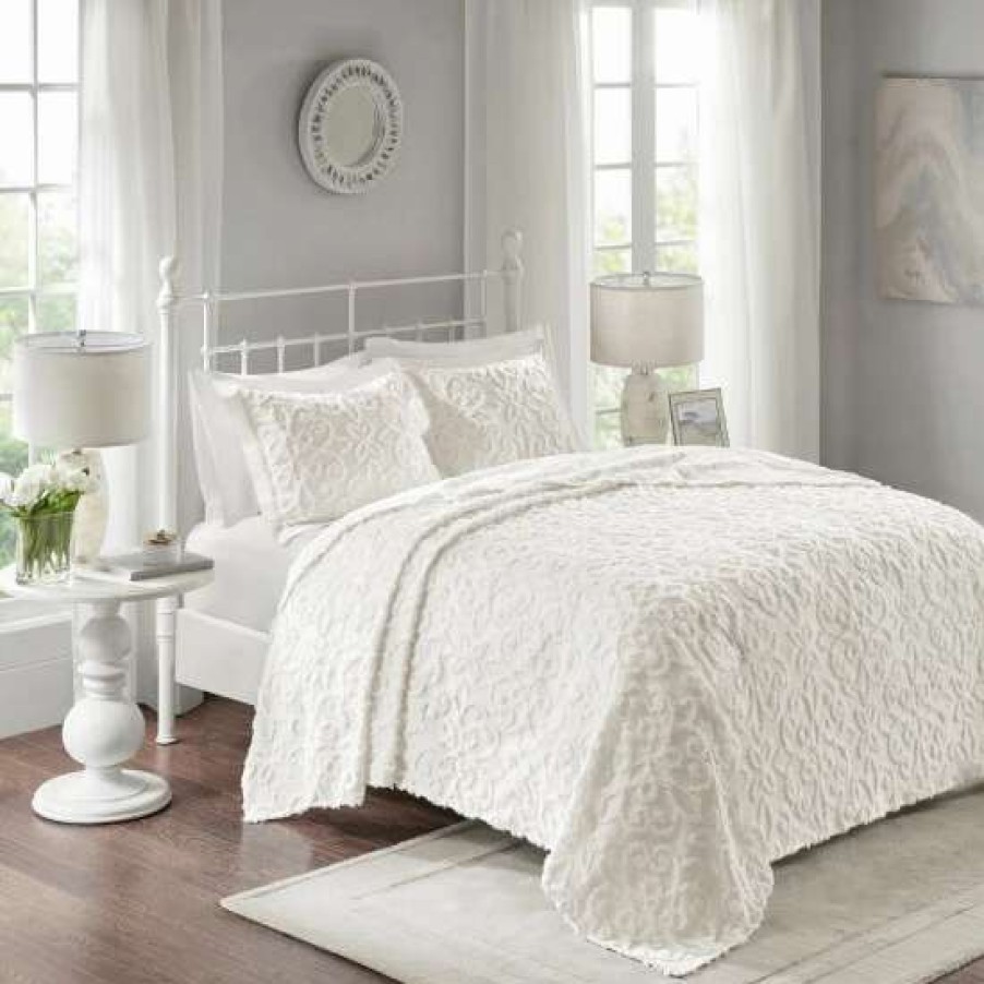 Best Buy Madison Park Sarah Tufted Cotton Chenille Bedspread Set