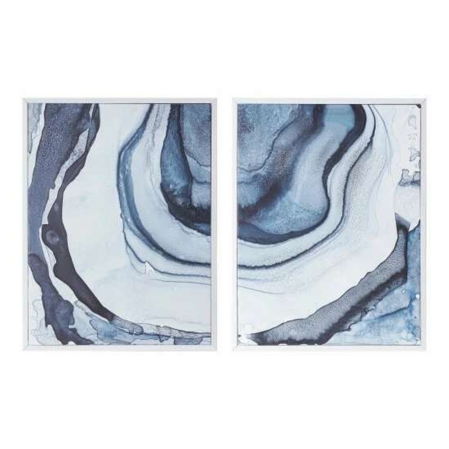 Hot Budget Madison Park Ethereal Blue Printed Framed Canvas Set Of 2