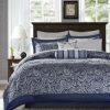 Best Hot Sale Madison Park Whitman Navy Paisley Jacquard 12-Piece Bedding Set