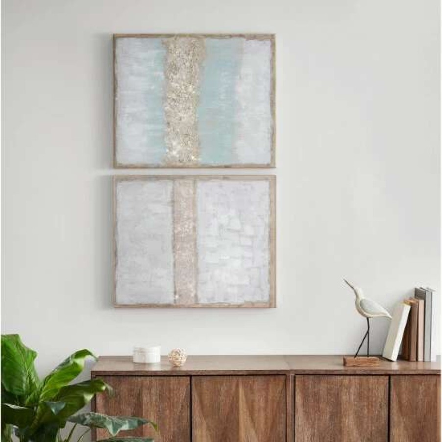 Online Cheapest Madison Park Radiant Flatland Multi 2 Piece Glitter Canvas Art Set Hand Embellished