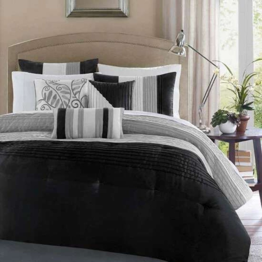 New Top 10 Madison Park Infinity Black 7-Piece Comforter Set