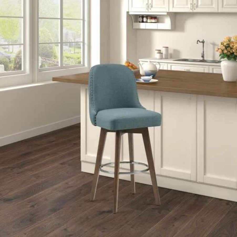 Best Best Pirce Madison Park Heyes Bar Stool With Swivel Seat Blue