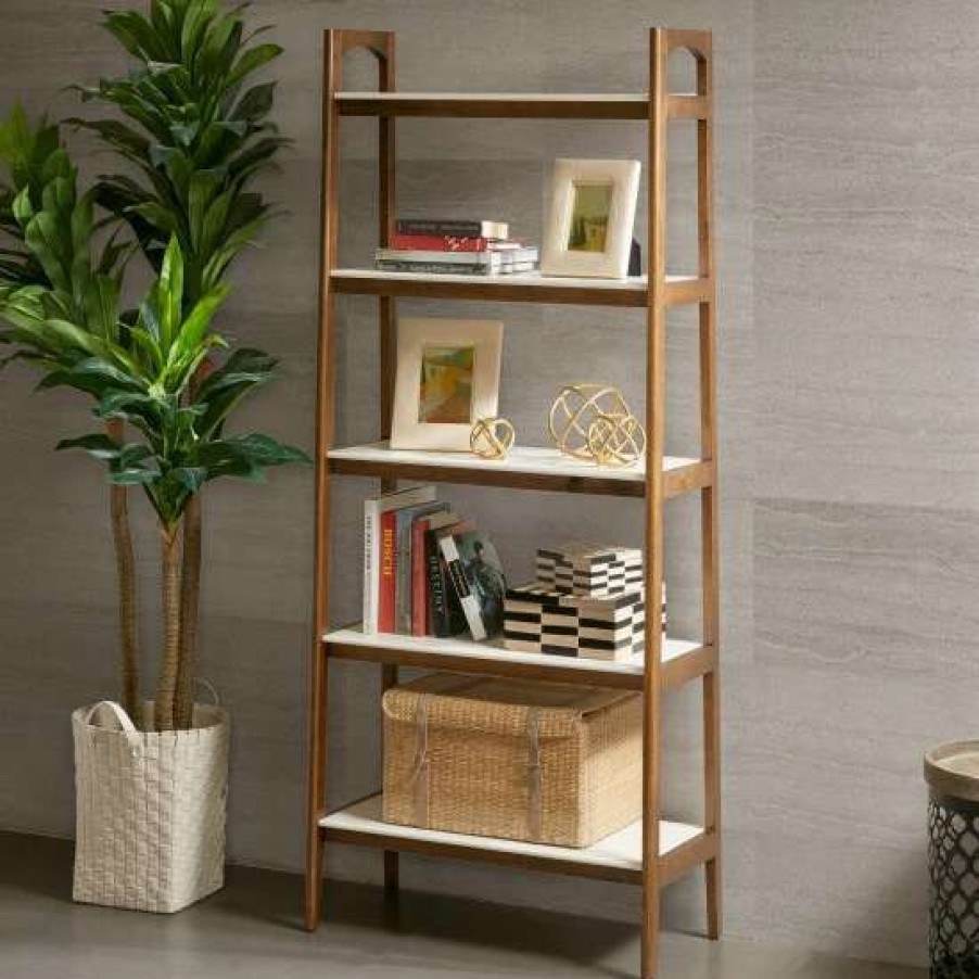 New Cheap Madison Park Avalon Shelf/ Bookcase Off-White/Pecan