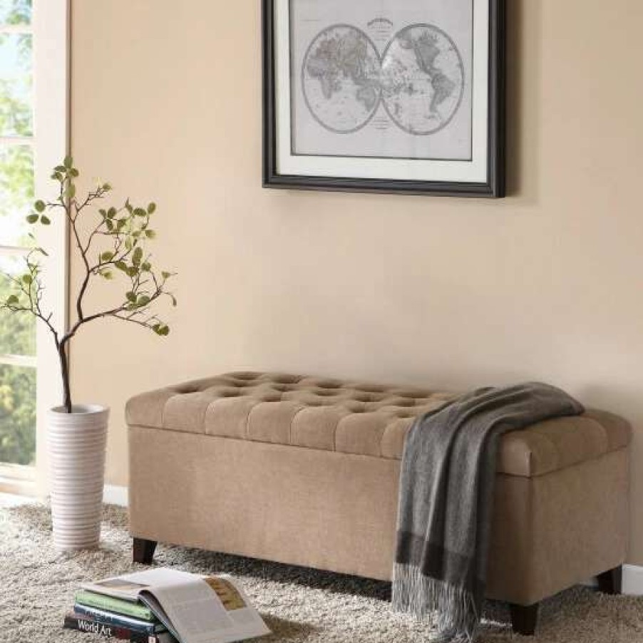 Wholesale Hot Sale Madison Park Sasha Tufted Top Soft Close Storage Bench