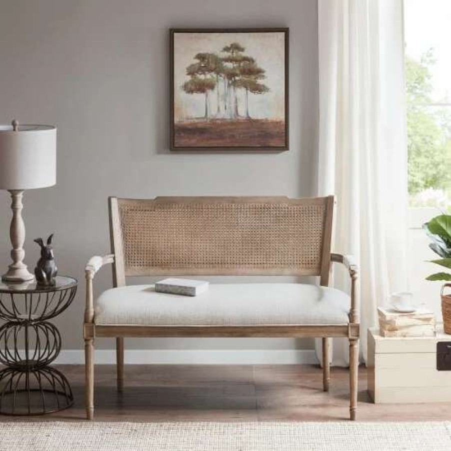 New Deals Madison Park Garfield Beige Reclaimed Natural Settee