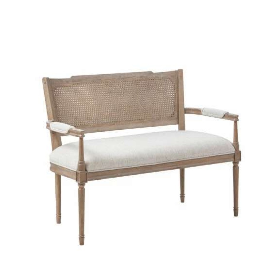 New Deals Madison Park Garfield Beige Reclaimed Natural Settee