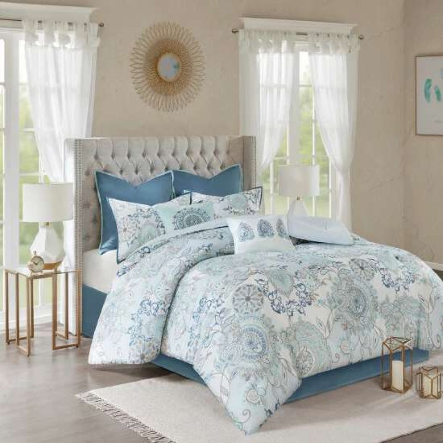 Clearance Promo Madison Park Loleta Cotton 8-Piece Reversible Comforter Set