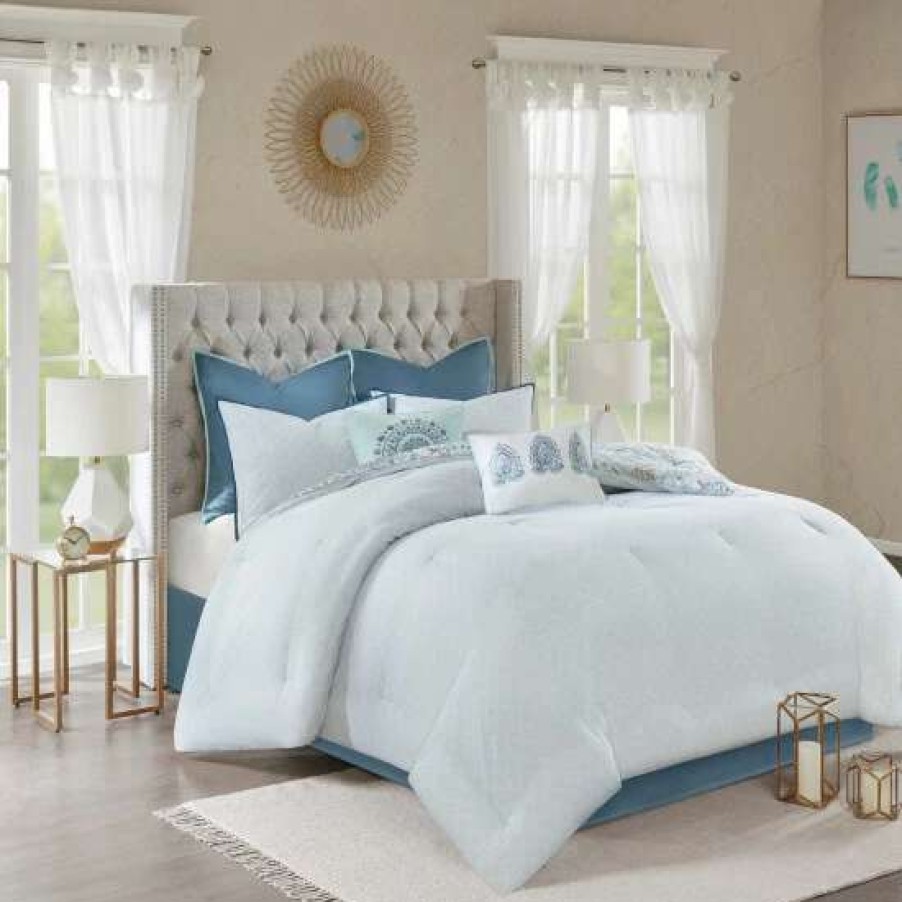 Clearance Promo Madison Park Loleta Cotton 8-Piece Reversible Comforter Set