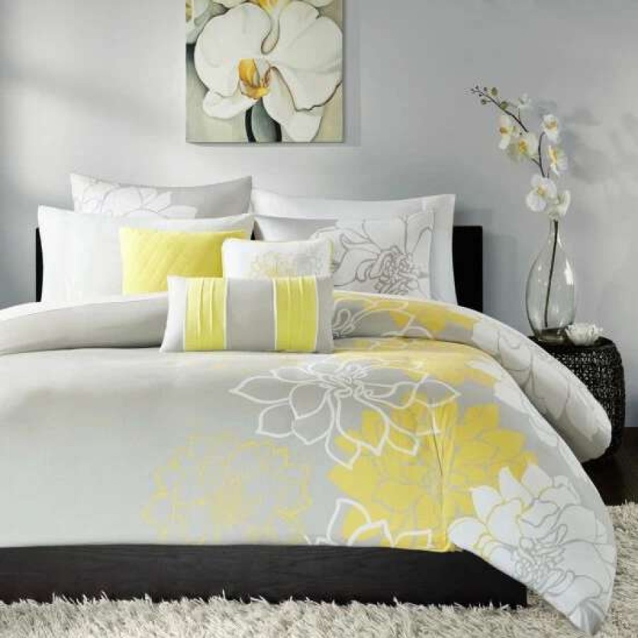 Online Top 10 Madison Park Brianna Yellow 6 Piece Printed Duvet Cover Set