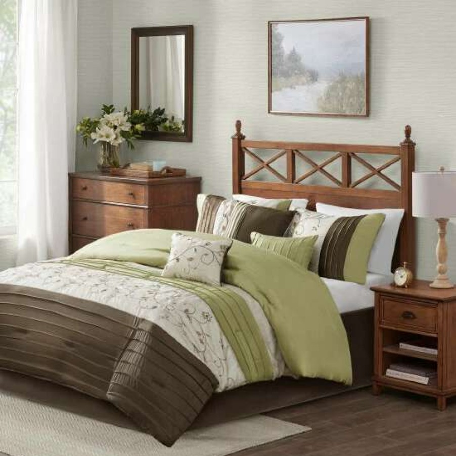 Best Best Reviews Of Madison Park Estella Green 7-Piece Comforter Set