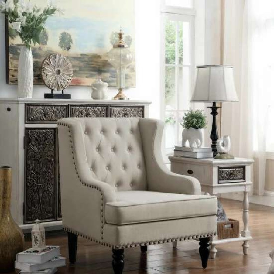 Online Cheapest Madison Park Jewel Tufted Wingback Upholstered Club Chair