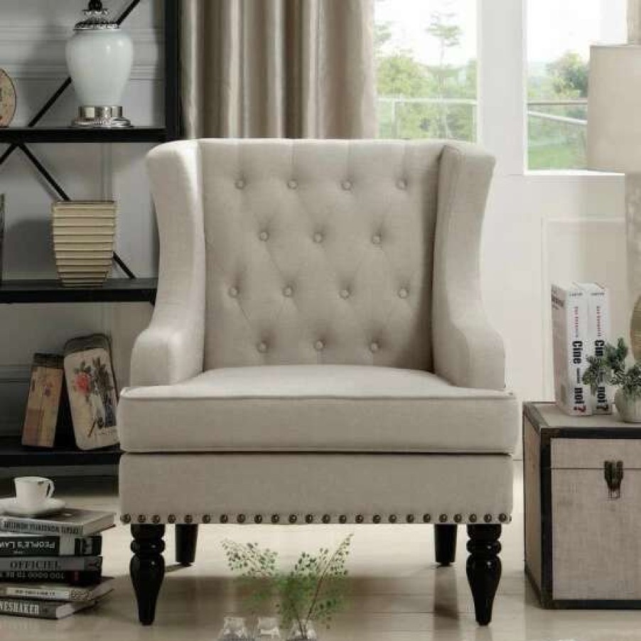 Online Cheapest Madison Park Jewel Tufted Wingback Upholstered Club Chair