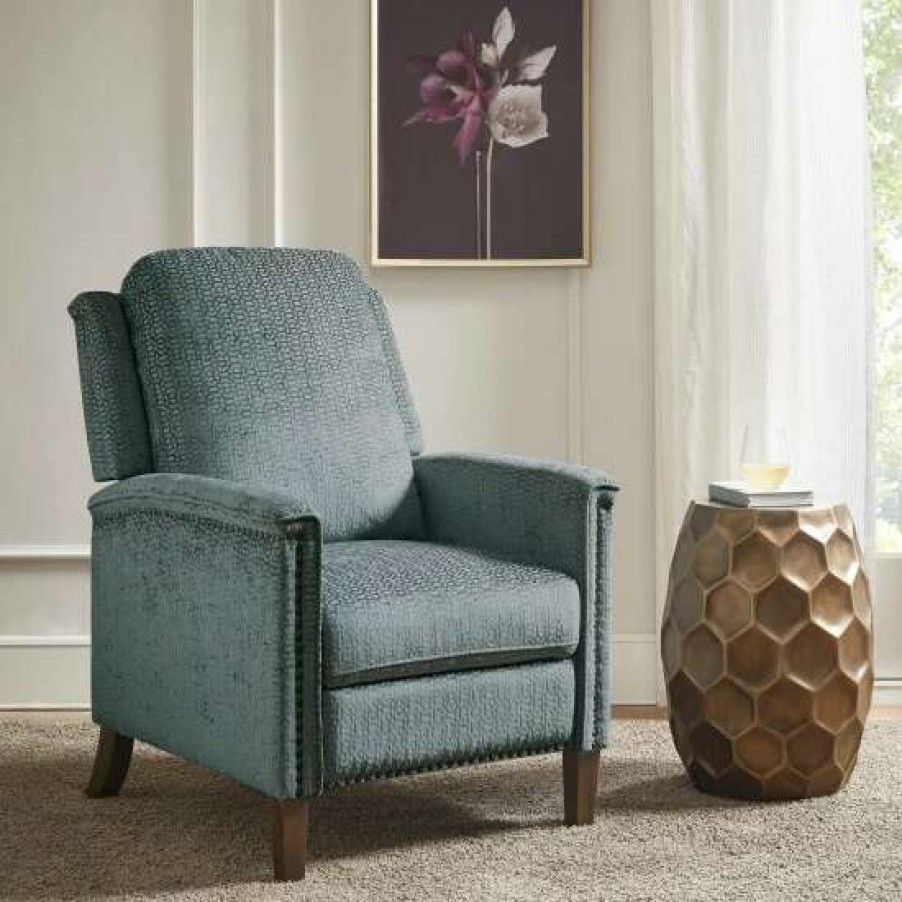 Clearance Top 10 Madison Park Cecile Blue Push Back Recliner