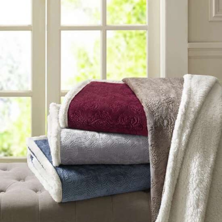 Clearance Promo Madison Park Celia Oversized Textured Plush Berber Throw