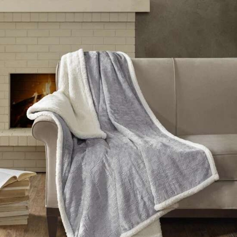 Clearance Promo Madison Park Celia Oversized Textured Plush Berber Throw